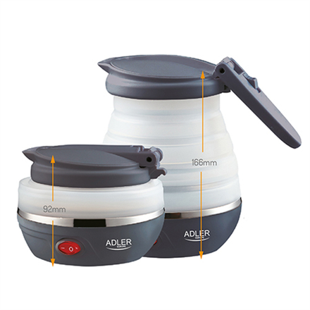 Adler | Travel Kettle | AD 1279 | Electric | 750 W | 0.6 L | Silicon | White