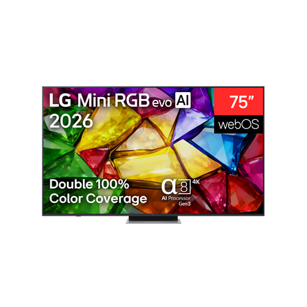 LG 4K evo AI Mini RGB TV | 75MRGB87B3B | 75 | Smart TV | webOS | UHD | Black