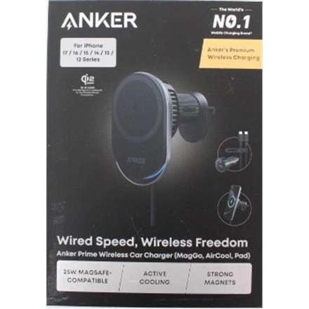 SALE OUT. Anker Prime Wireless Car Charger Qi2.2 25W wireles charging (MagGo, AirCool, Pad) | Anker Prime Wireless Car Charger Qi2.2, 25W wireles charging (MagGo, AirCool, Pad) | DEMO