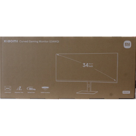 SALE OUT. Xiaomi | G34WQi | 34 " | WQHD | 21:9 | 180 Hz | 1 ms | 3440 x 1440 pixels | 350 cd/m² | HDMI ports quantity 2 | Black | Warranty 24 month(s) | DAMAGED PACKAGING