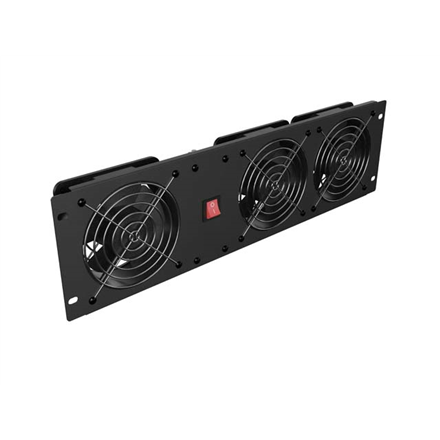 Lanberg Vertical Ventilation Panel 19" 3U for Rack three Fans 230V | AK-1506-B | Black