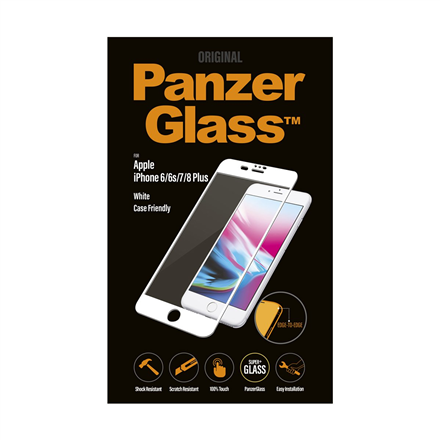 PanzerGlass | 2621 Casefriendly | Screen protector | Apple | iPhone 6/6s/7/8 Plus | Tempered glass | Transparent/White | Original PanzerGlass™ tempered glass screen protector/Crystal Clear/Full frame coverage/Oleophob...