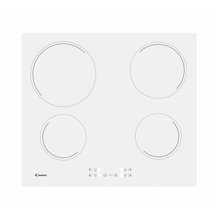 Candy | Hob | CH64CCW | Vitroceramic | Number of burners/cooking zones 4 | Touch | White