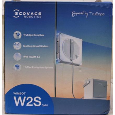 SALE OUT. | Ecovacs Window Cleaning Robot | WINBOT W2S OMNI | Corded | 8000 Pa | White | DAMAGED PACKAGING AND PAINT, MISSING CLEANING BOTTLE. ITEM AND PARTS ARE SCRATCHED, DIRTY