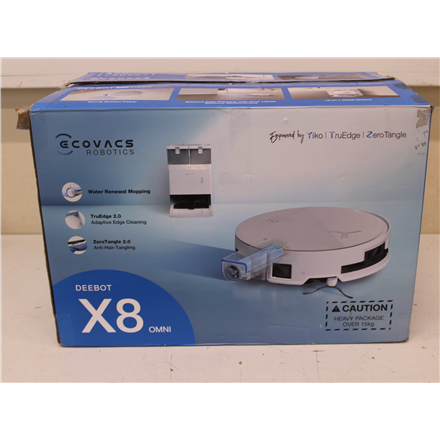 SALE OUT. Ecovacs DEEBOT X8 OMNI Vacuum cleaner, Robot, Wet&Dry, 18000Pa, TruEdge 2.0, AIVI 3D 3.0, YIKO-GPT, White+Auto-empty station | Ecovacs | Robotic Vacuum Cleaner | DEEBOT X8 OMNI | Wet&Dry | Lithium-Ion | 5200...