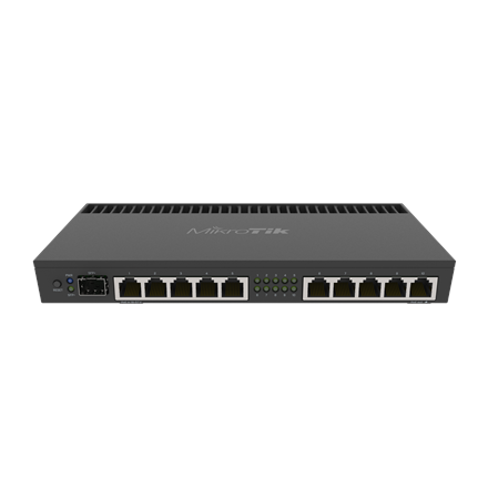 Mikrotik Wired Ethernet Router RB4011iGS+RM, Quad-core 1.4Ghz CPU, 1GB RAM, 512 MB, 1xSFP+, 1xSerial console port, PCB Temperature and Voltage Monitor, IP20, Cage and Desktop Case with Rack Ears, RouterOS L5 | MikroTi...