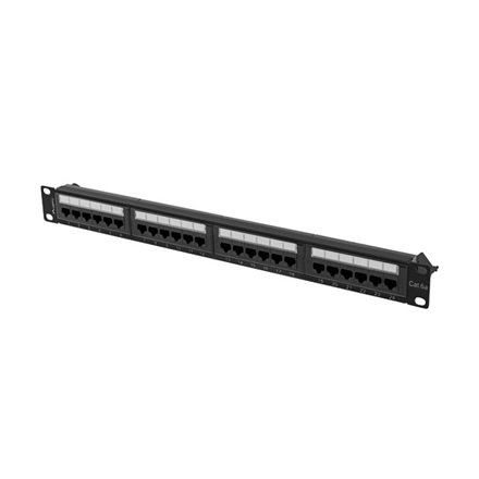 Lanberg | Patch Panel 24 port 1U 19" CAT.6A UTP | PPUA-1024-B | Black