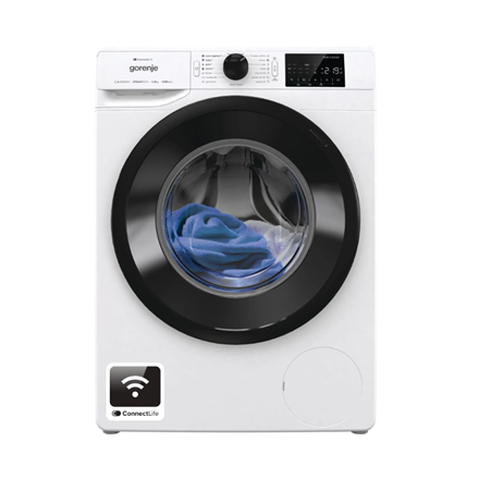Gorenje | Washing machine | WPNEI82A1SWIFI | Energy efficiency class A | Front loading | Washing capacity 8 kg | 1200 RPM | Depth 55 cm | Width 60 cm | Display | LED | Steam function | White
