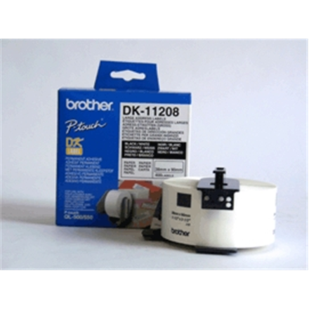 Brother | DK-11208 Large Address Labels | White | DK | 38mm x 90mm