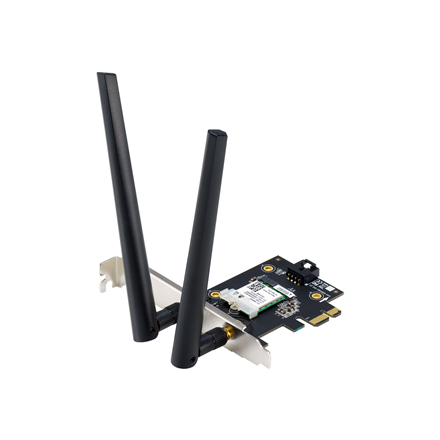 Asus | AX1800 Dual-Band Bluetooth 5.2 PCIe Wi-Fi Adapter | PCE-AX1800 | 802.11ax | 574+1201 Mbit/s | Mesh Support No | MU-MiMO Yes | No mobile broadband | Antenna type External