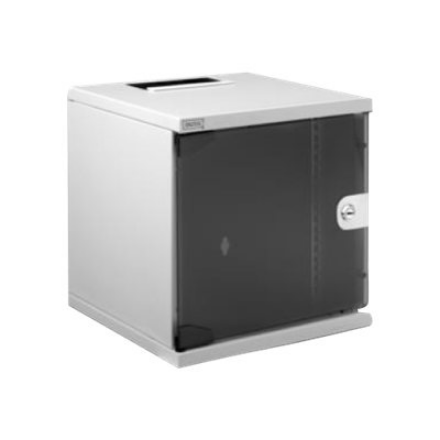 Digitus | 6U Wall Mounting Cabinet | DN-10-05U-1 | Safety class rating IP20; 200° door opening angle; Lockable safety-glass door; 254 mm (10") profile rails mounted on the front side inside of the cabinet, galvanized;...