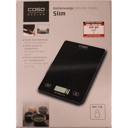 SALE OUT. | Caso Kitchen scale | Slim | Maximum weight (capacity) 5 kg | Graduation 1 g | Black | DAMAGED PACKAGING