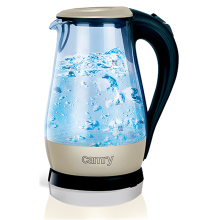Camry | Kettle | CR 1251 | Standard | 2000 W | 1.7 L | Glass | 360° rotational base | Glass/Black