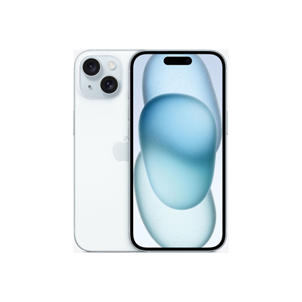 Apple | iPhone 15 | Blue | 6.1 " | Super Retina XDR display | 2556 x 1179 pixels | Apple | A16 Bionic | Internal RAM 6 GB | 128 GB | Dual SIM | 4G | Main camera resolution 48+12 MP | Secondary camera resolution 12 MP...