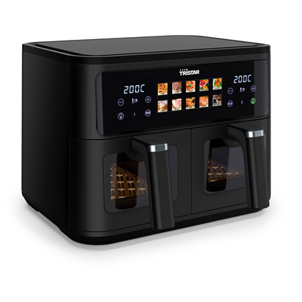 Tristar Double Basket Airfryer | FR-9075 | Power 2500 W | Capacity 9 L | Hot air technology | Black