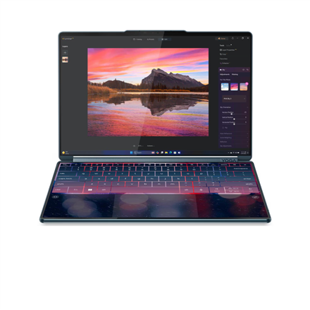 Lenovo Yoga Book 9 14IAH10 Intel | Tidal Teal | 2x14 " | OLED | Touchscreen | 2.8K WQXGA+ | 2880 x 1800 pixels | Intel Core Ultra 7 | 255H | 32 GB | Soldered LPDDR5X | Solid-state drive capacity 1000 GB | Intel Arc 14...