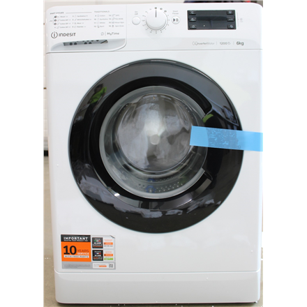 SALE OUT. | INDESIT | Washing machine | MTWSE 61294 WK EE | Energy efficiency class C | Front loading | Washing capacity 6 kg | 1151 RPM | Depth 42.5 cm | Width 59.5 cm | Display | Big Digit | White | DAMAGED PACKAGIN...