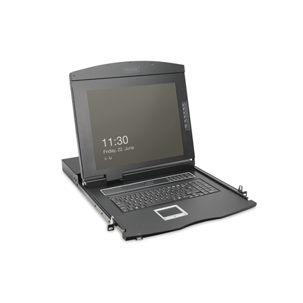 Digitus | Modular HD LCD KVM console with 19" TFT, 8-port Cat. 5 KVM connection, touchpad, US keyboard layout | DS-72221-4US | 1920 x 1080