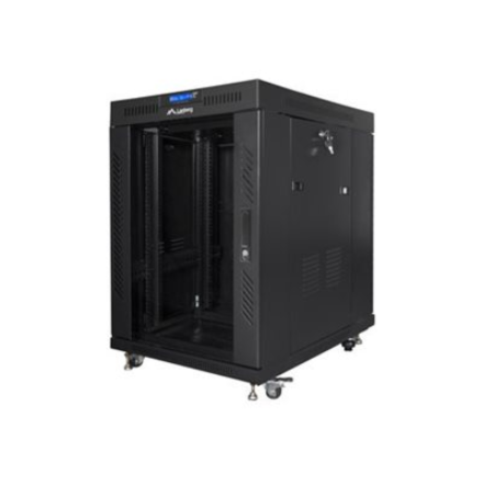 Lanberg | Rack cabinet 19" free-standing 15U/800x1000 (flat pack) with glass door, LCD | FF01-8015-12BL | Black