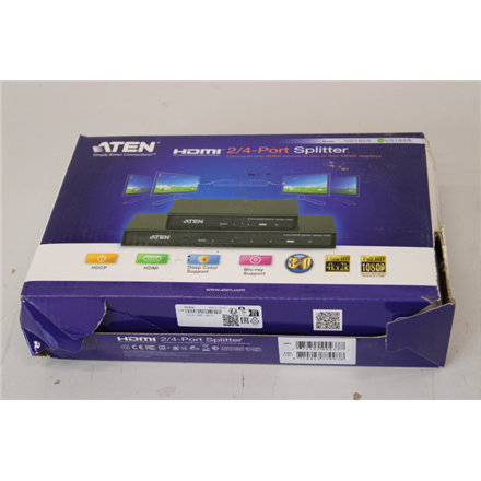 SALE OUT. Aten | 4-Port 4K HDMI Splitter | VS184A | DAMAGED PACKAGING
