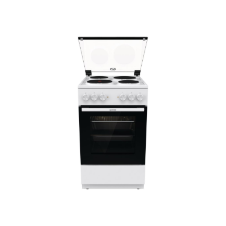 Gorenje Cooker | GE5A21WH | Hob type Electric | Oven type Electric | White | Width 50 cm | Depth 59.4 cm | Grilling | Energy efficiency class A | 68 L
