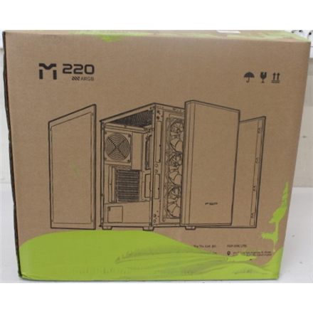 SALE OUT. FSP M220-BA ATX Mid Tower, USB 3.0x1, USB 2.0x2, 120mm ARGBx3 | FSP Case | M220-BA | Mid Tower | Black | DAMAGED PACKAGING
