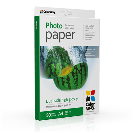 ColorWay Photo Paper, 50 sheets | Dual-side High Glossy | 155 g/m² | A4