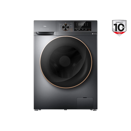 TCL | Washing machine with dryer | CP1012SA0 | Energy efficiency class A/E | Front loading | Washing capacity 10 kg | 1200 RPM | Depth 63 cm | Width 60 cm | Display | LED | Drying system | Drying capacity 6 kg | Steam...