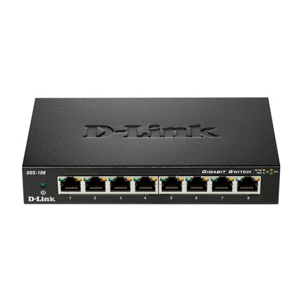 D-Link | Switch | DGS-108/E | Unmanaged | Desktop | Gigabit Ethernet (copper) ports quantity 8 | 60 month(s)