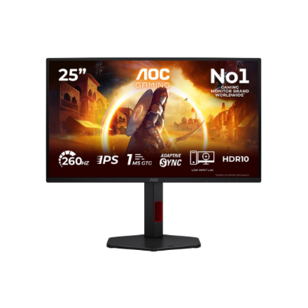 AOC | 25G4ZR | 25 " | Fast IPS | FHD | 16:9 | 240 Hz | 0.5 ms | 1920 x 1080 pixels | 300 cd/m² | HDMI ports quantity 2 | Black