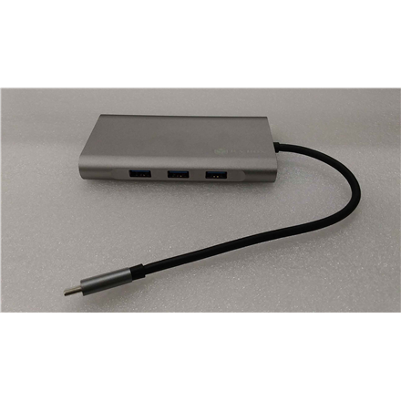 SALE OUT. Raidsonic Icy Box IB-DK4040-CPD USB Type-C Docking Station with two video interfaces | USED, REFURBISHED, WITHOUT ORIGINAL PACKAGING AND MANUALS