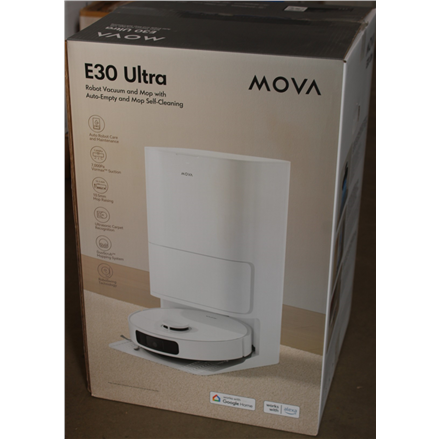 SALE OUT. MOVA E30 Ultra Robot Vacuum cleaner, 7000Pa, 5200mAh, White + Auto Empty station | MOVA Robot Vacuum | E30 Ultra | Wet&Dry | 5200 mAh | Dust capacity 3.2 L | 7000 Pa | White | DAMAGED PACKAGING | 33 month(s)
