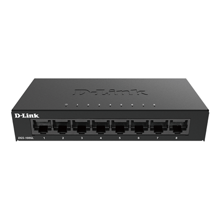 D-Link | Switch | DGS-108GL/E | Unmanaged | Desktop | Gigabit Ethernet (copper) ports quantity 8 | 60 month(s)