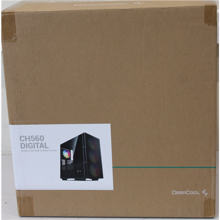 SALE OUT. Deepcool CH560 Digital MID TOWER CASE | Deepcool MID TOWER CASE | CH560 Digital | Side window | Mid-Tower | ATX PS2 | Black | DAMAGED PACKAGING, DENTED EDGE (BACK)
