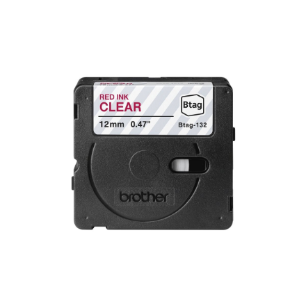 Brother BTAG-132 | Red on Clear | Btag
