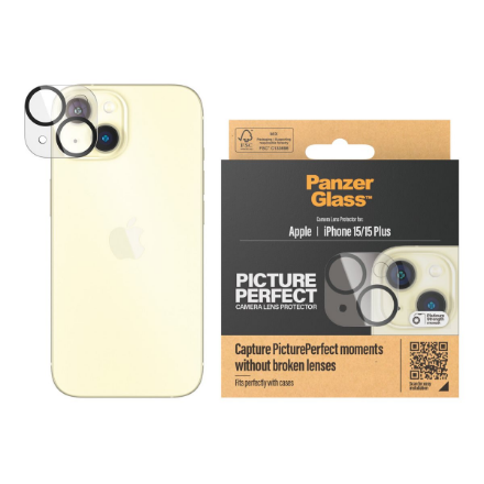 PanzerGlass PicturePerfect Camera Lens Protector iPhone 2023 6.1 | 6.7 | PanzerGlass | 1136 | Apple | Apple iPhone 15, 15 Plus | Glass | Black/Transparent | Lens protector - glass