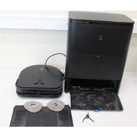 SALE OUT. Ecovacs DEEBOT X5 OMNI Vacuum cleaner, Robot, Wet&Dry, Operating time 164 min, Dust bin 0,25 L, 6400mAh, Black + Auto-empty statio | Ecovacs Robotic Vacuum Cleaner | DEEBOT X5 OMNI | Wet&Dry | Operating time...
