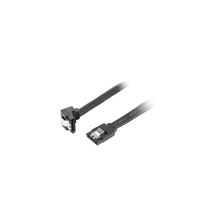 Lanberg SATA Data III (6GB/s) Cable 50CM Angled Metal Clips | CA-SASA-13CU-0050-BK