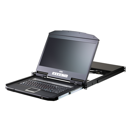 Aten | 16-Port Short Depth PS/2-USB VGA Single Rail WideScreen LCD KVM Switch 18,5" 1366x768 | CL3116NX