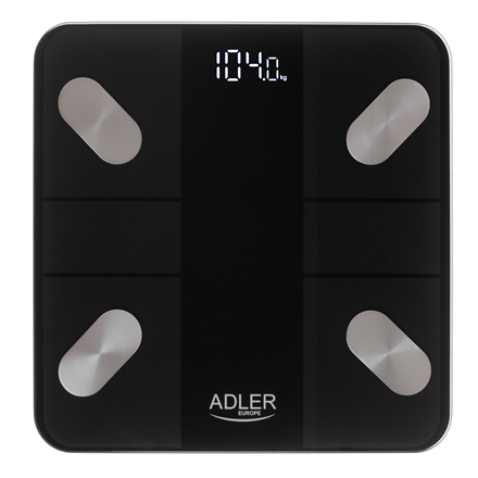 Adler | Smart Bathroom Scale | AD 8186b | Maximum weight (capacity) 180 kg | Accuracy 100 g | Body Mass Index (BMI) measuring | Black