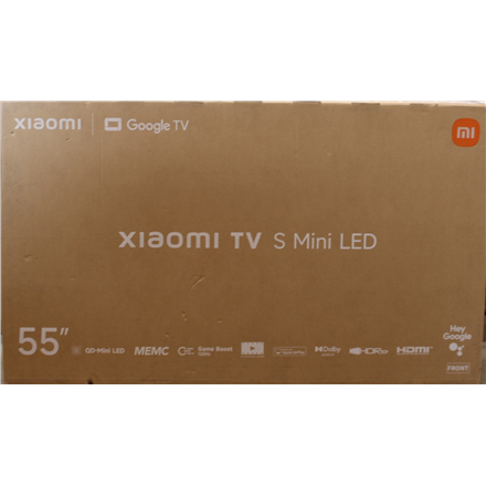 SALE OUT. Xiaomi TV S Mini LED 55 2026 | SALE OUT. Xiaomi S Mini LED 2026 | 55 | Smart TV | Google TV | 4K UHD | Dark Grey | DAMAGED PACKAGING