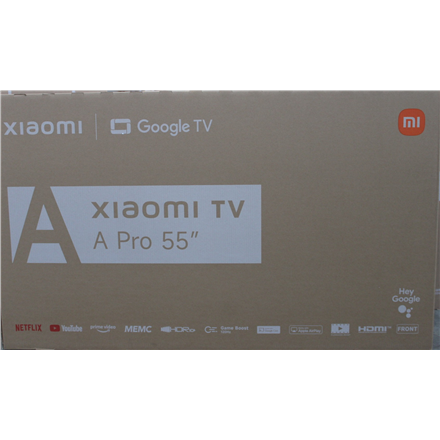SALE OUT. Xiaomi QLED TV A Pro 2026 55'' | SALE OUT. Xiaomi QLED TV A Pro 2026 | 55 | Smart TV | Google TV | 4K UHD | DAMAGED PACKAGING, DENTED BACKSIDE