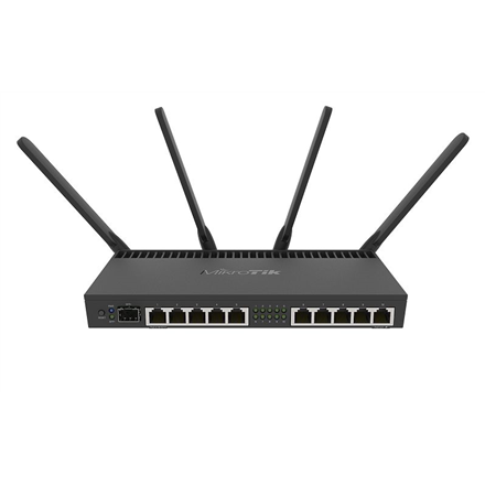 MikroTik | RB4011iGS+5HacQ2HnD-IN | 802.11ac | 10/100/1000 Mbit/s | Ethernet LAN (RJ-45) ports 10 | Mesh Support No | MU-MiMO Yes | No mobile broadband