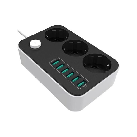 ColorWay | 10 A | Power Socket :3 EU plugs/6USB Blac | CW-CHE36B | Black | 1.8 m