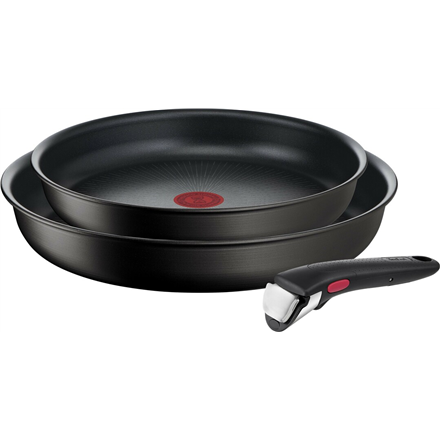TEFAL | Pan set | Ingenio Eco Resist L3979102 | Frying | Diameter 24/28 cm | Halogen, induction, ceramic glass, gas, electric | Suitable for induction hob | Removable handle | Black