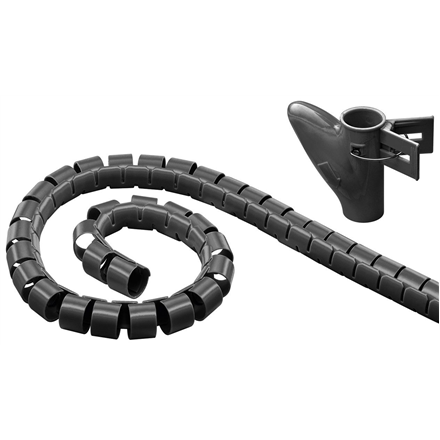 Goobay | 2.5 m robust spiral wire management system string plastic cable duct with a diameter of 20 mm length of 2.5 m can be adjusted by cutting with scissors comes with easy-insert tool Technical specifications Cabl...