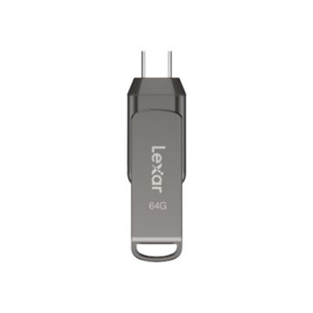 Lexar | 2-in-1 Flash Drive up to 130MB/s read | JumpDrive Dual Drive D400 | 64 GB | USB Type-C/Type-A | Grey