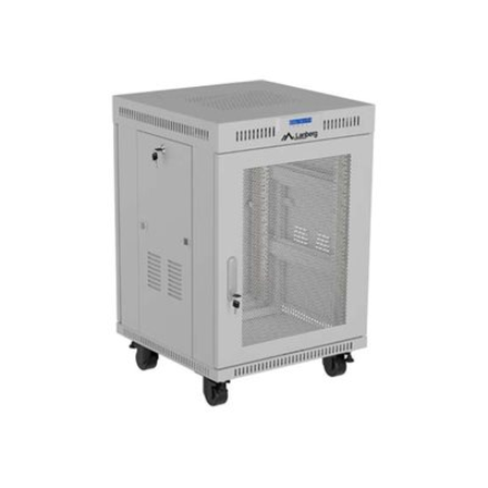Lanberg Rack cabinet 19" free-standing 15U/600x800 (flat pack) with mesh door LCD | IP20 | Grey, RAL7035