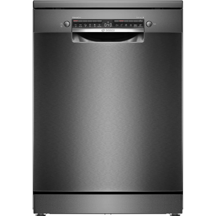 Bosch Dishwasher | SMS4EMC06E | Free standing | Width 60 cm | Number of place settings 14 | Number of programs 6 | Energy efficiency class B | Display | AquaStop function | Black inox
