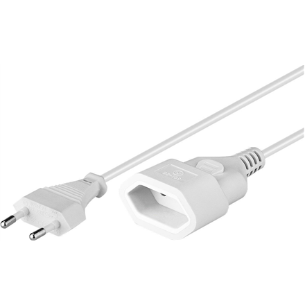 Goobay | Euro extension | 50509 | White Euro male (Type C CEE 7/16) | Euro female (Type C CEE 7/16)